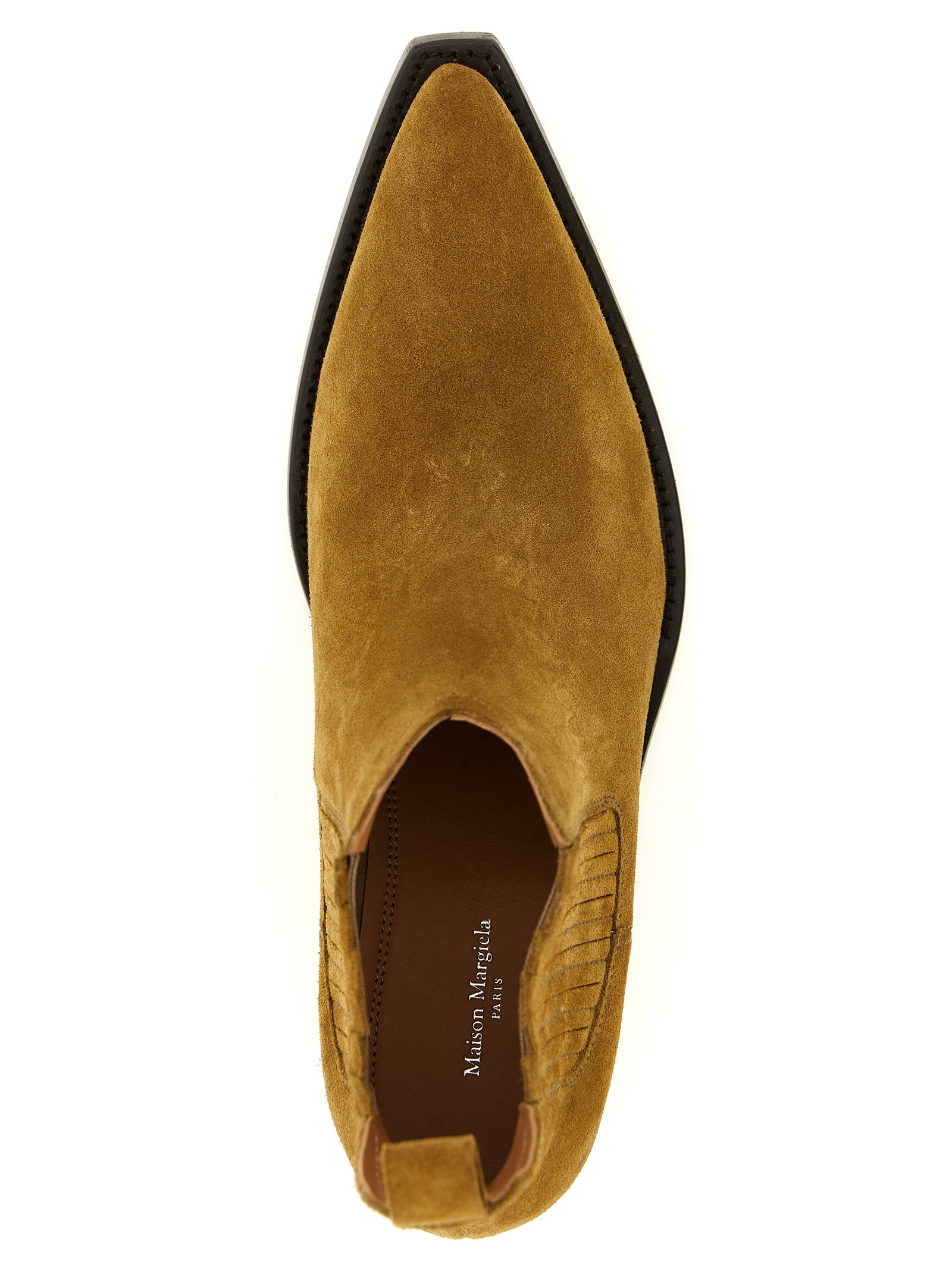 Western Chelsea Heel-Less Ankle Boots Brown Bovine Leather (bos Taurus) Boots