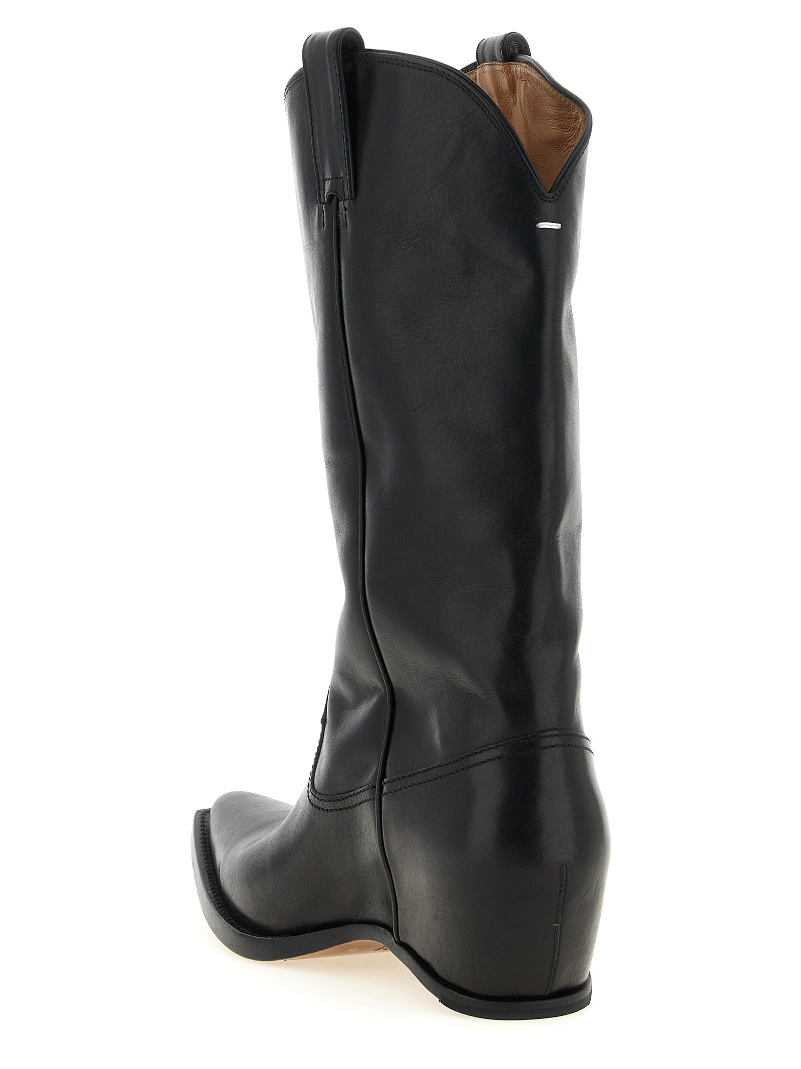 Heel-Less boots Black Bovine Leather (bos Taurus) Boots, Ankle