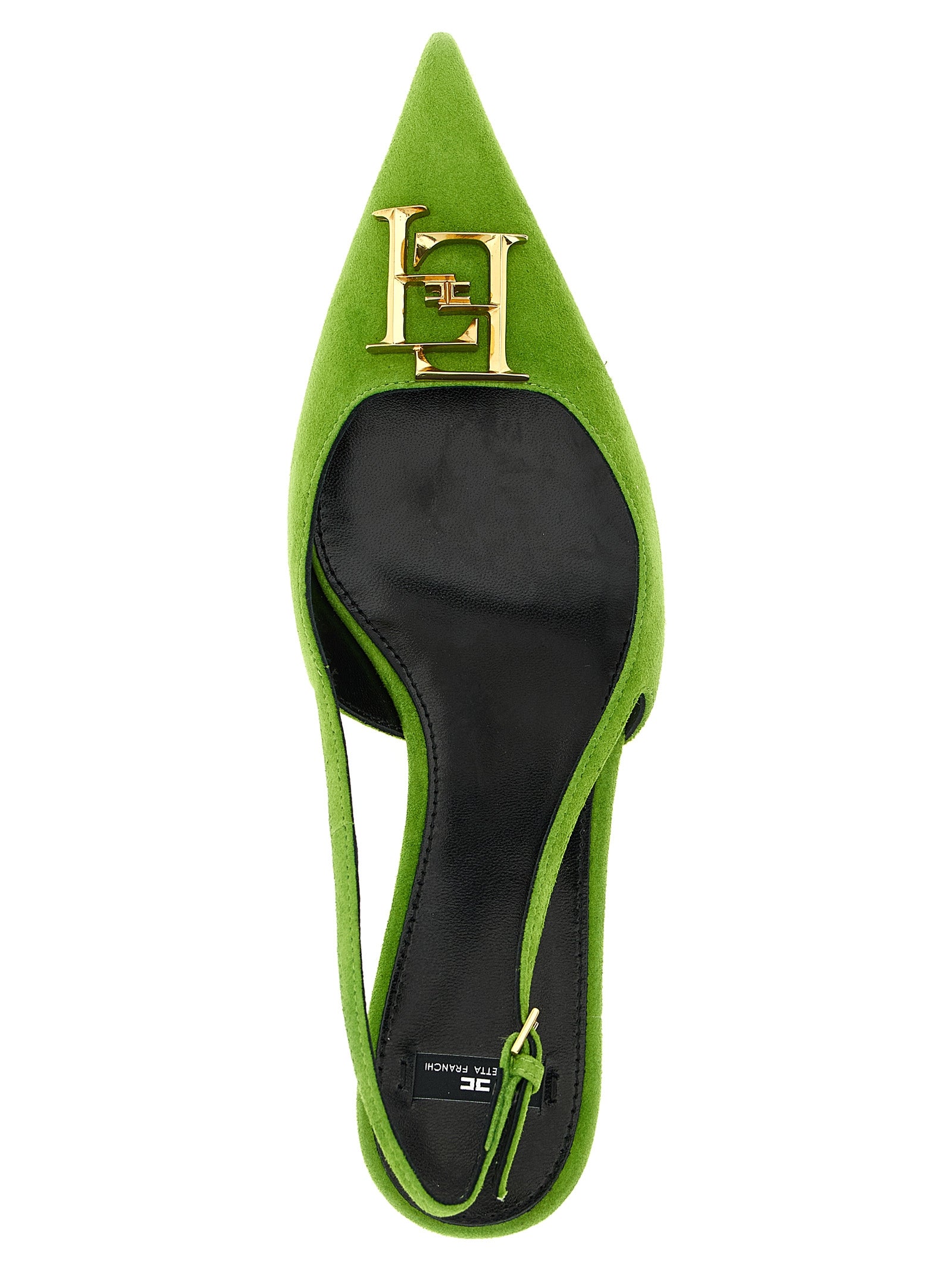 Suede slingbacks Green Leather Pumps