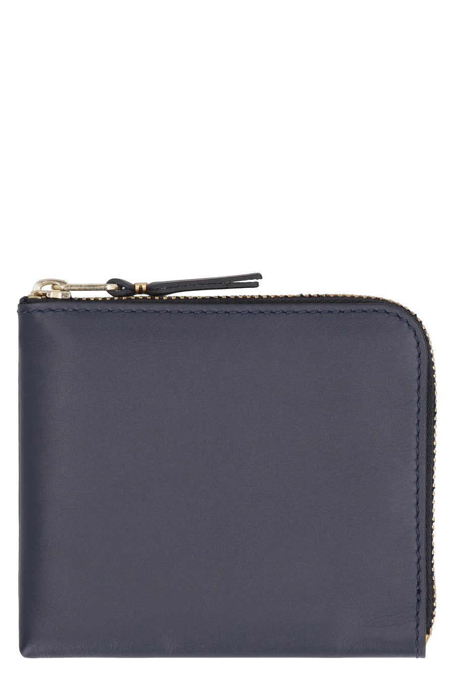 Leather Wallet With Zippered Closure Blue Cow Hide & Cardholders