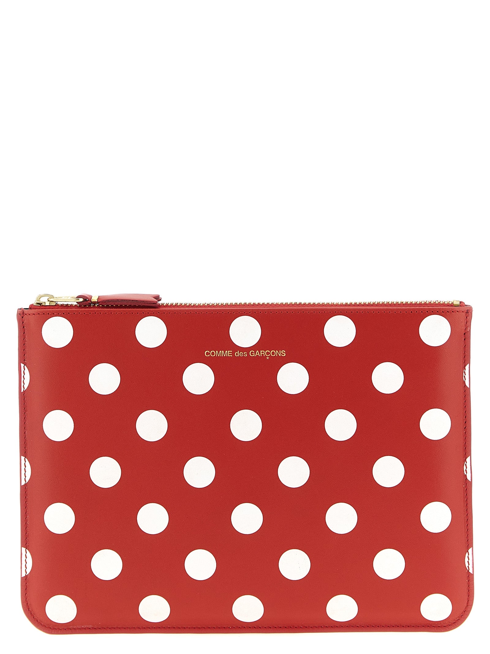Polka Dots Printed wallet Red Calfskin Leather (bos Taurus) Wallets, Card Holders