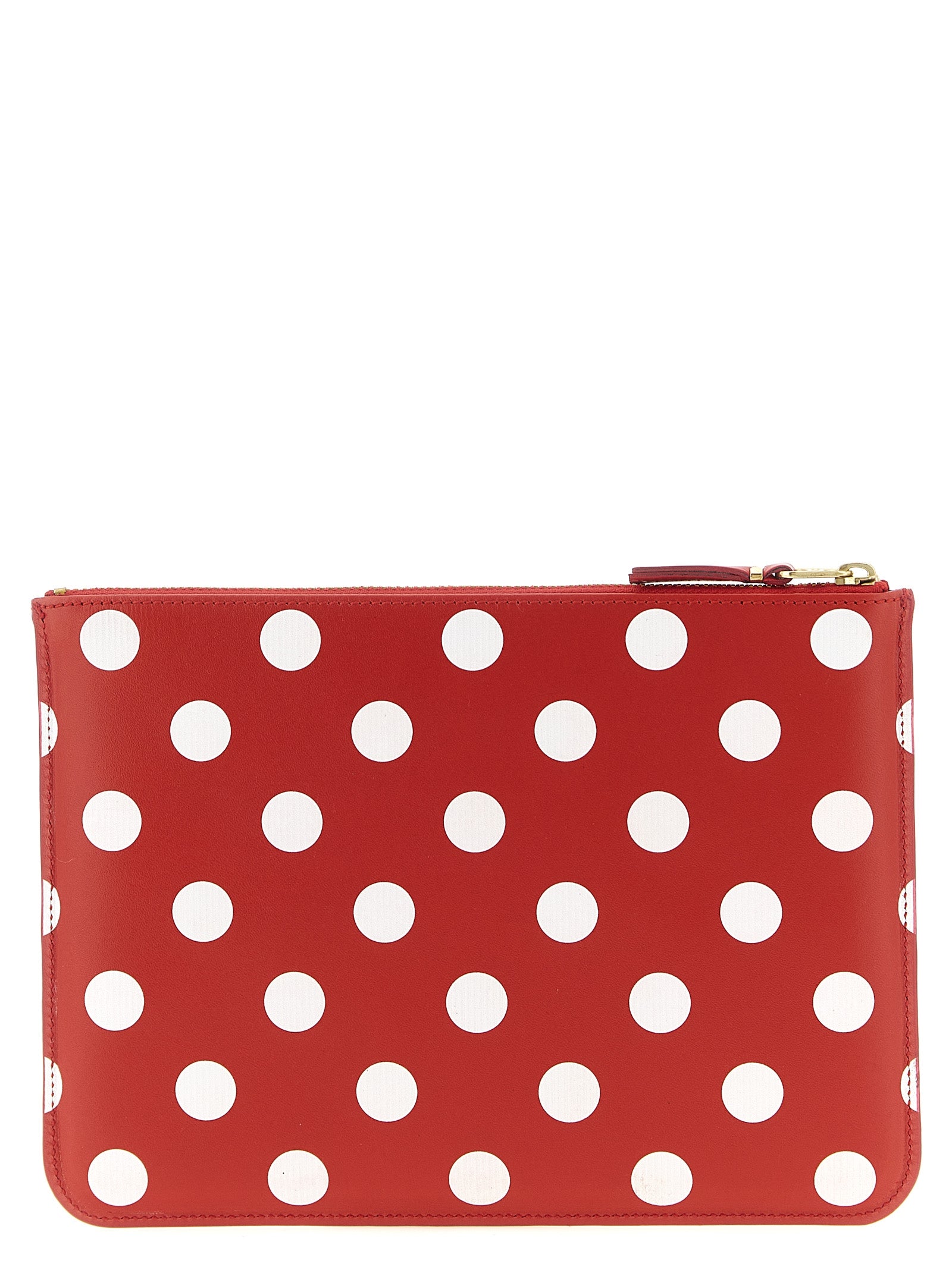 Polka Dots Printed wallet Red Calfskin Leather (bos Taurus) Wallets, Card Holders