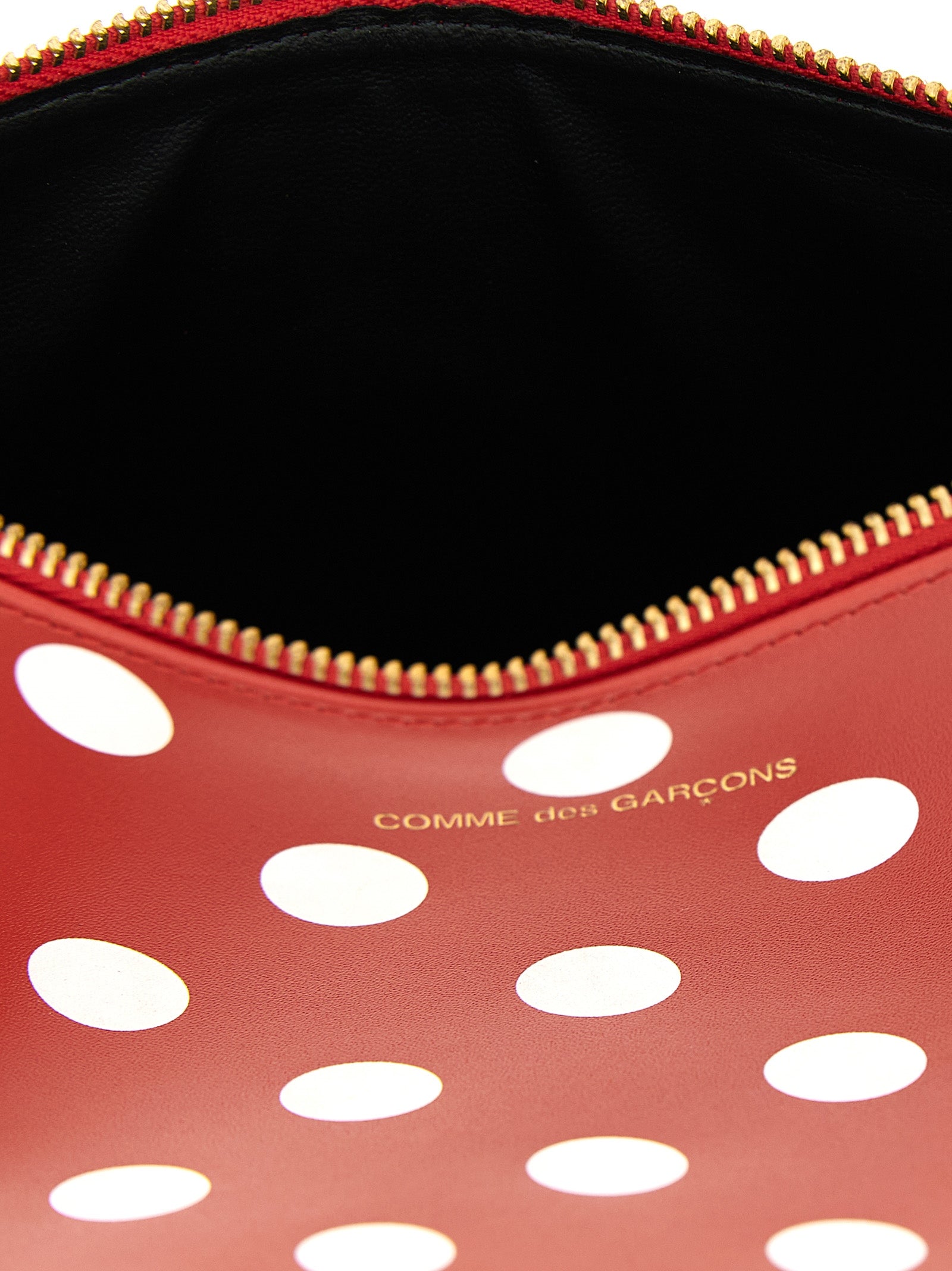 Polka Dots Printed wallet Red Calfskin Leather (bos Taurus) Wallets, Card Holders