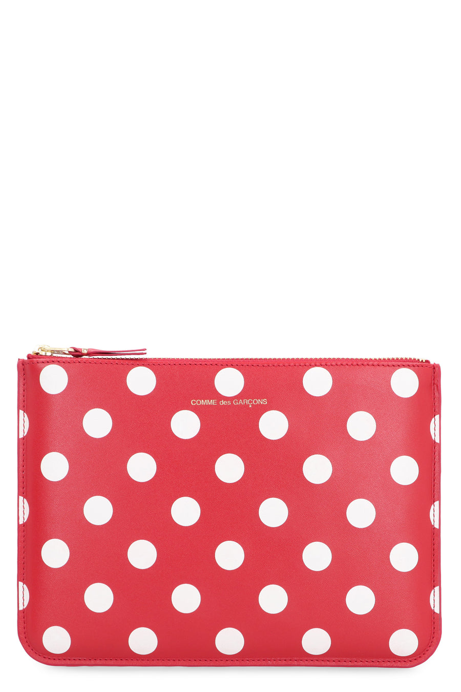 Leather Flat Pouch Red Cowhide Clutch Bags