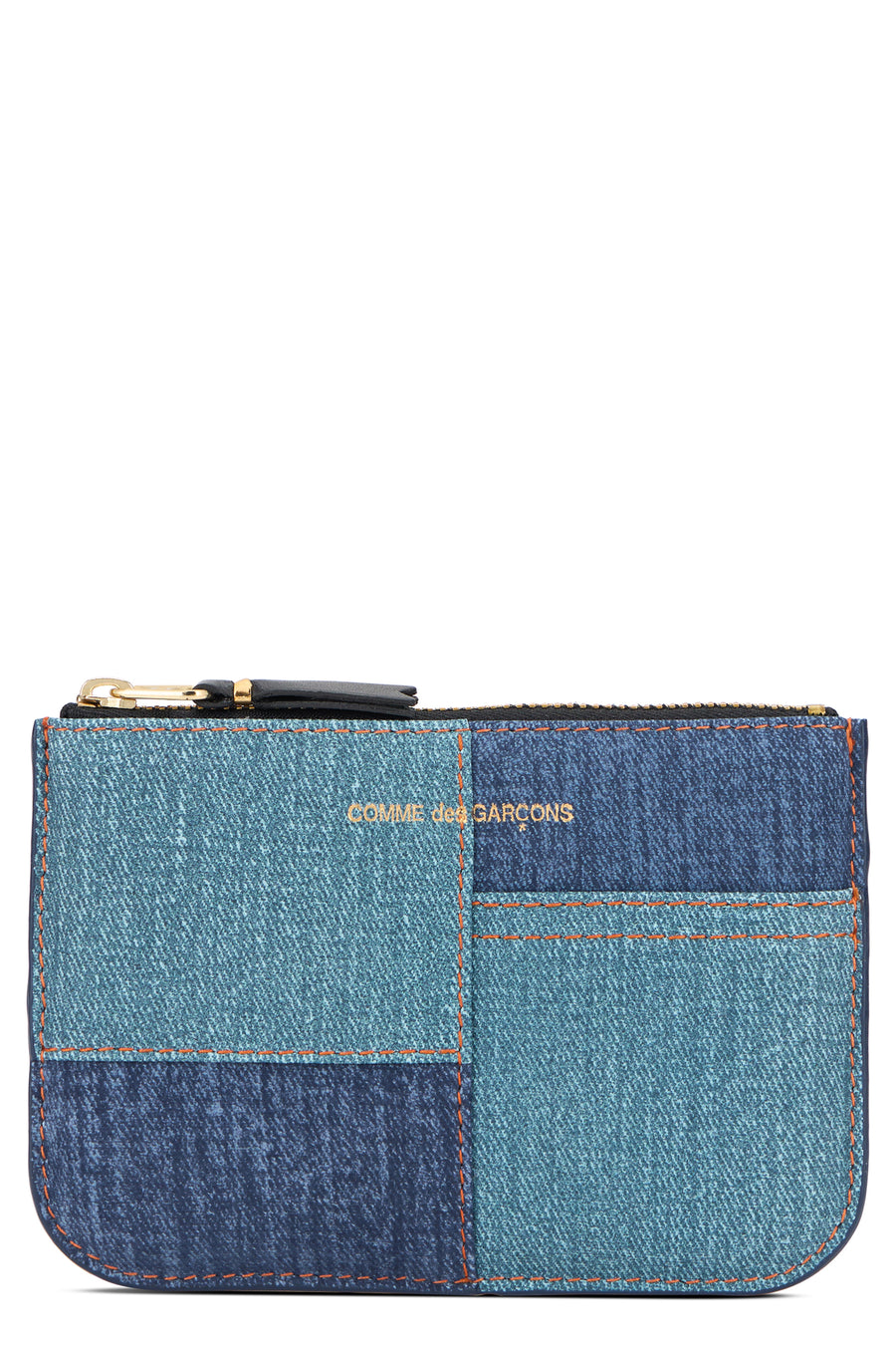 Wallet With Denim Patchwork Blue Lambskin Leather & Purses