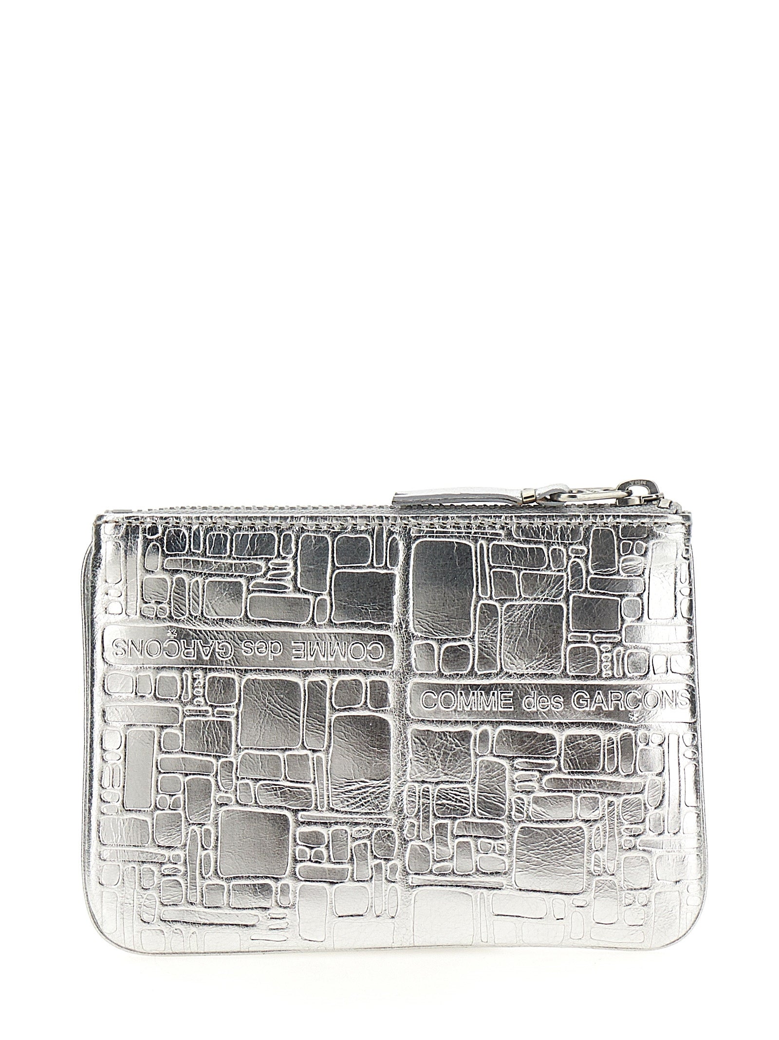 Texture leather wallet Silver Calf (bos Taurus) Wallets, Card Holders