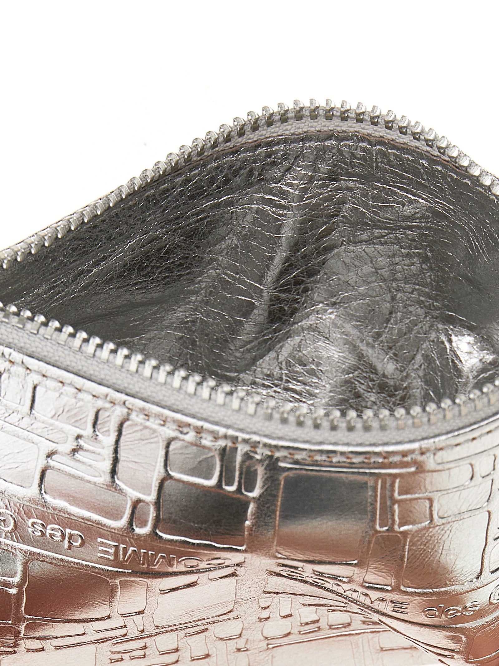 Texture leather wallet Silver Calf (bos Taurus) Wallets, Card Holders