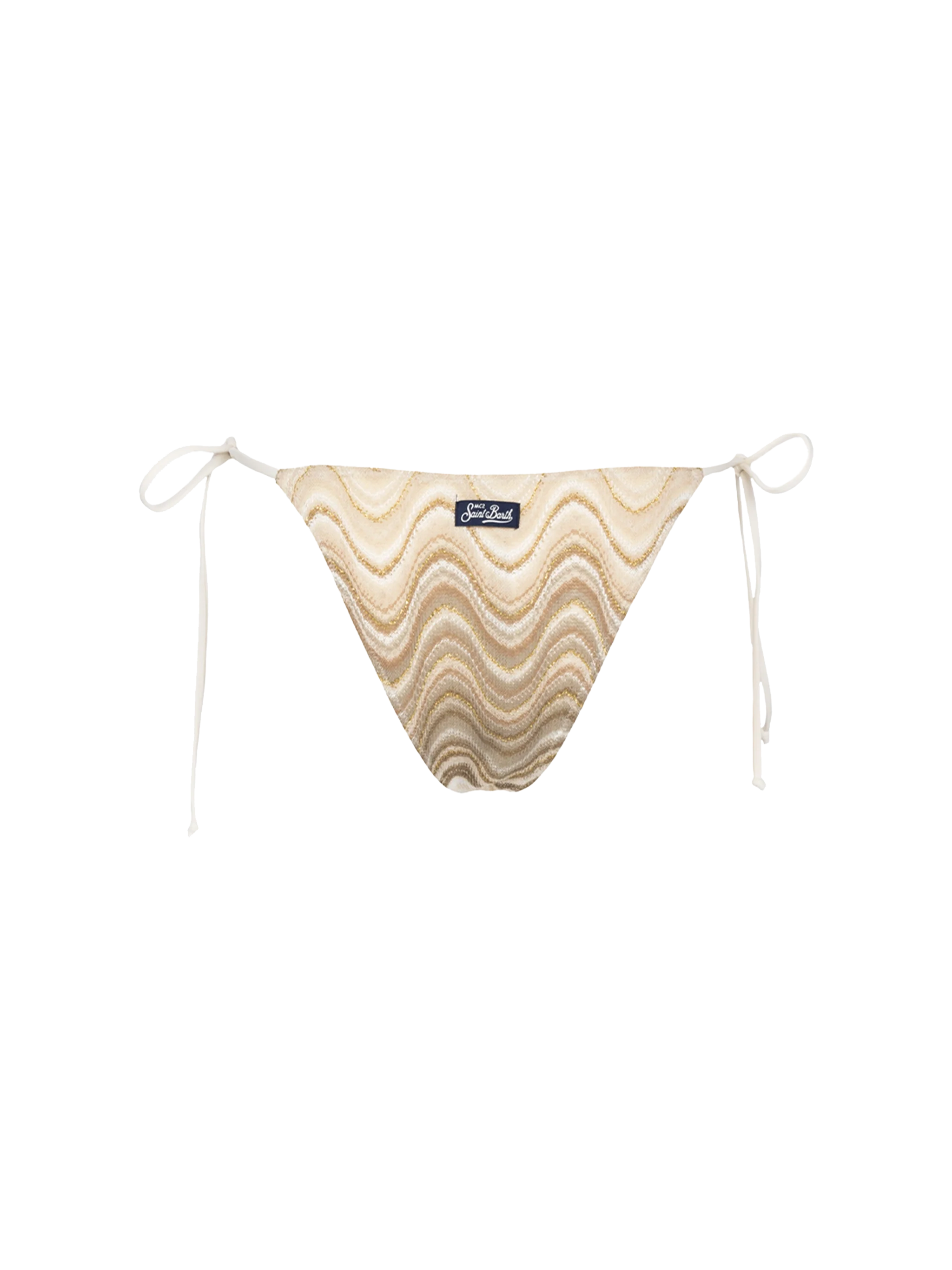 Raschel Wave Pattern Marielle Swim Briefs Beige Bottom