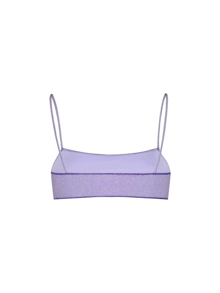 Lilac Sadie Lurex Bralette Bikini Top Pink