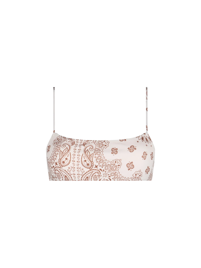 Sadie Bandanna Bralette Bikini Top White