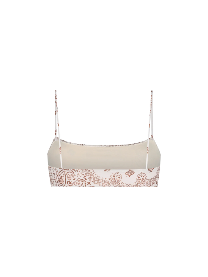 Sadie Bandanna Bralette Bikini Top White