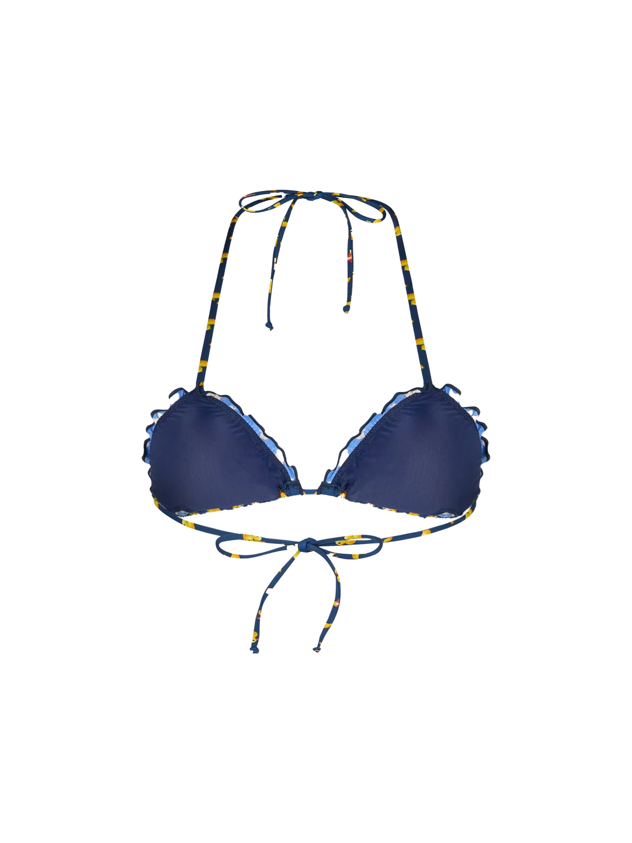 Sagittarius Ducky Triangle Bikini Top Blue
