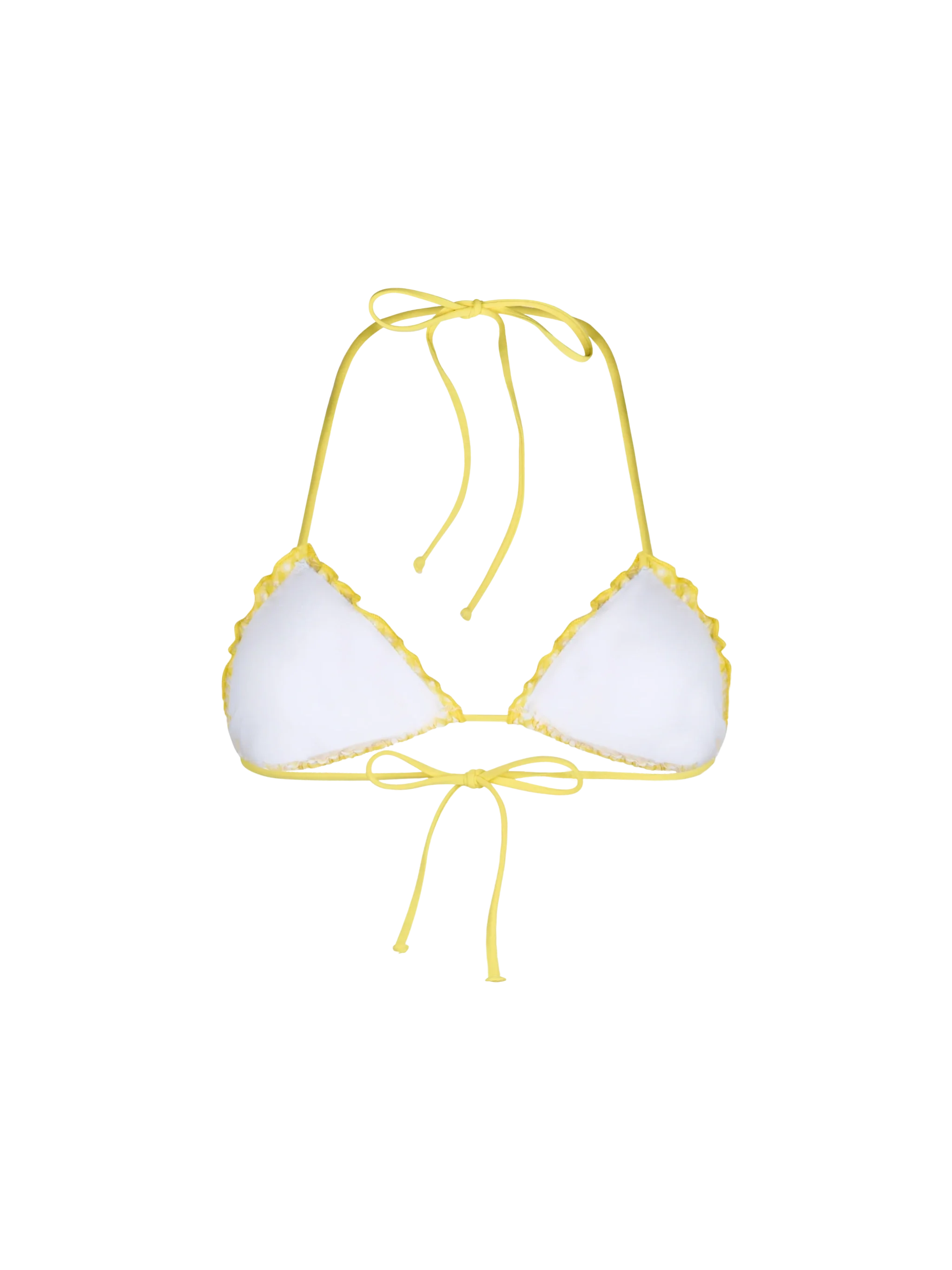 Sagittarius Striped Seersucker Triangle Bikini Top Yellow