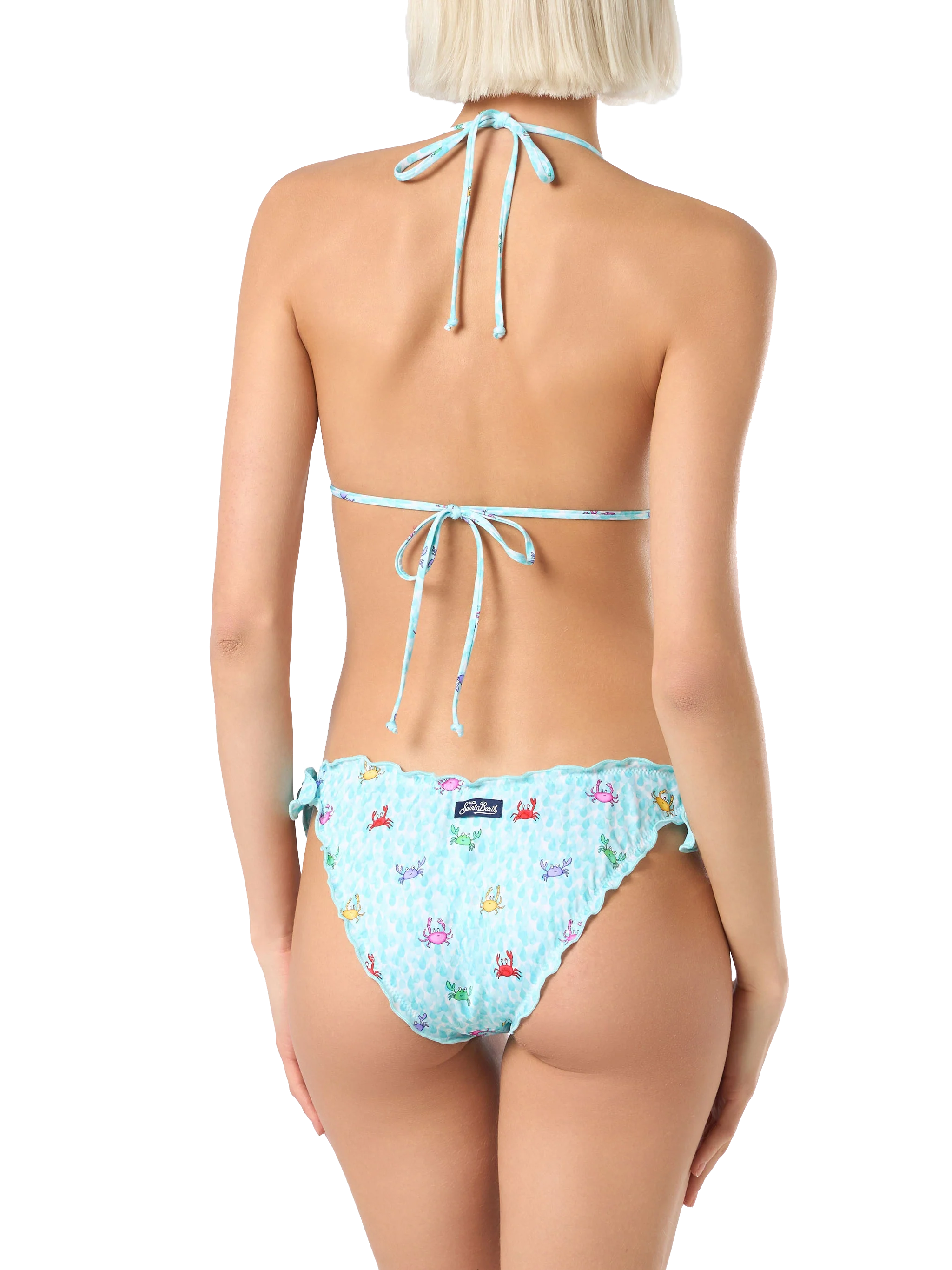 Sarius Crab Print Triangle Bikini White