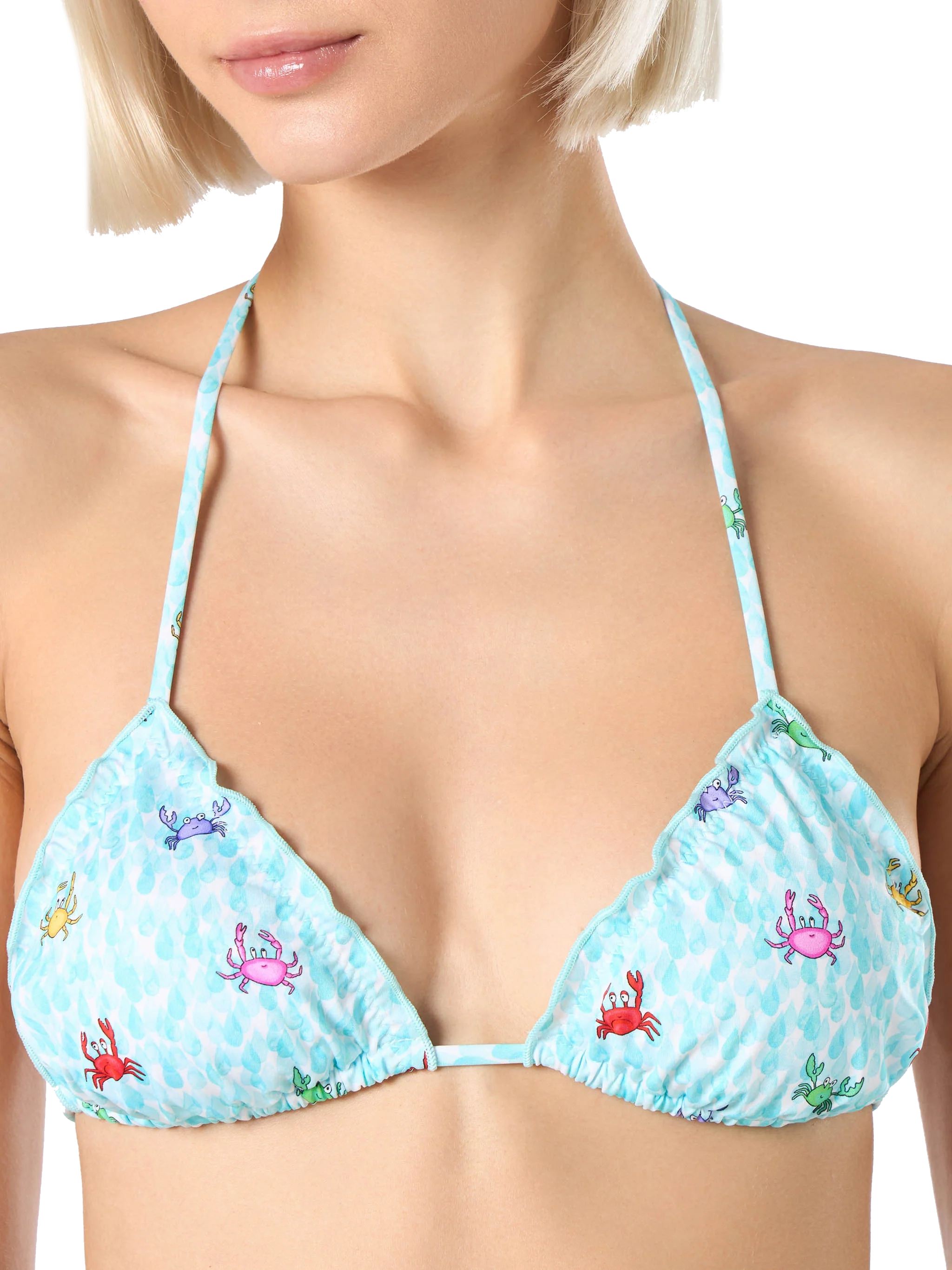 Sarius Crab Print Triangle Bikini White