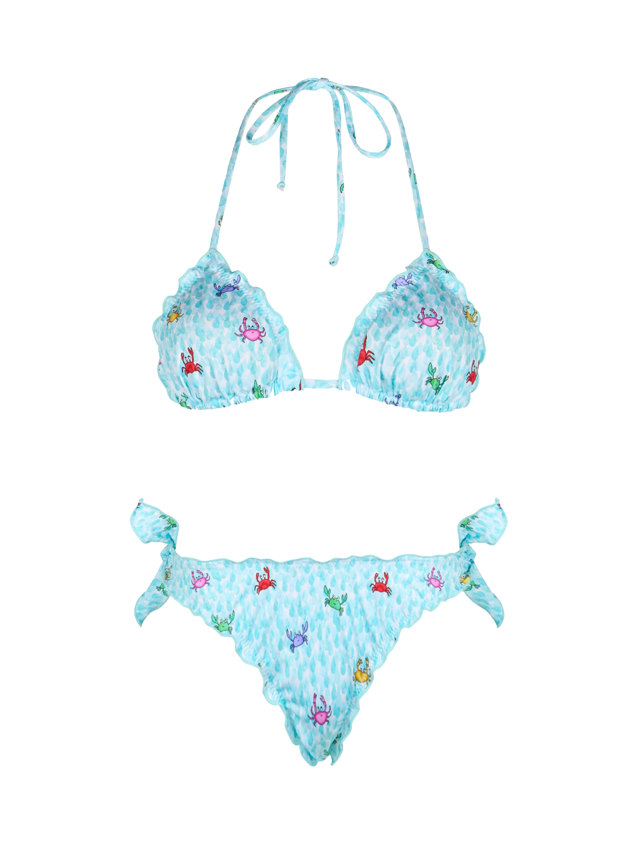 Sarius Crab Print Triangle Bikini White