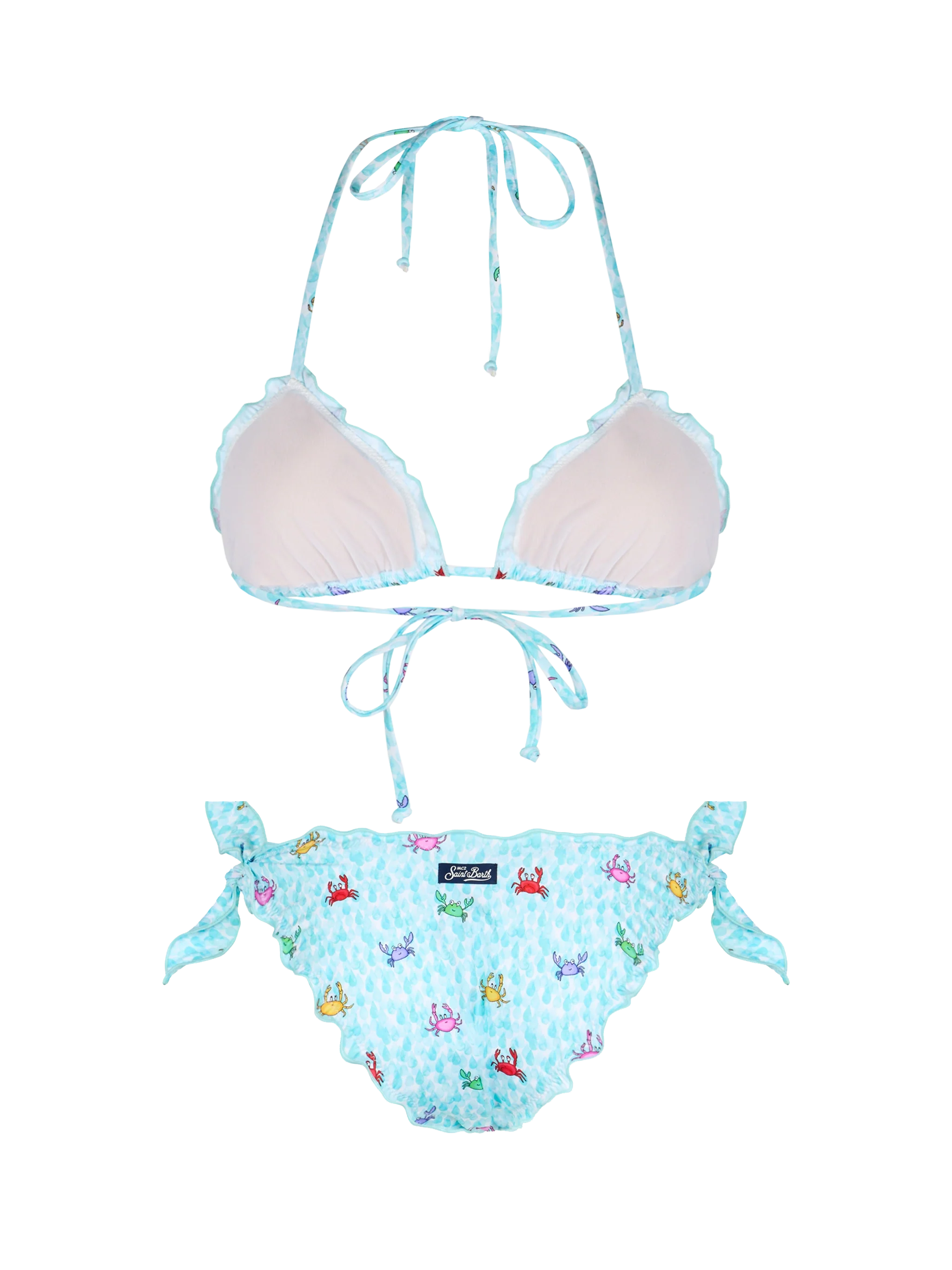Sarius Crab Print Triangle Bikini White