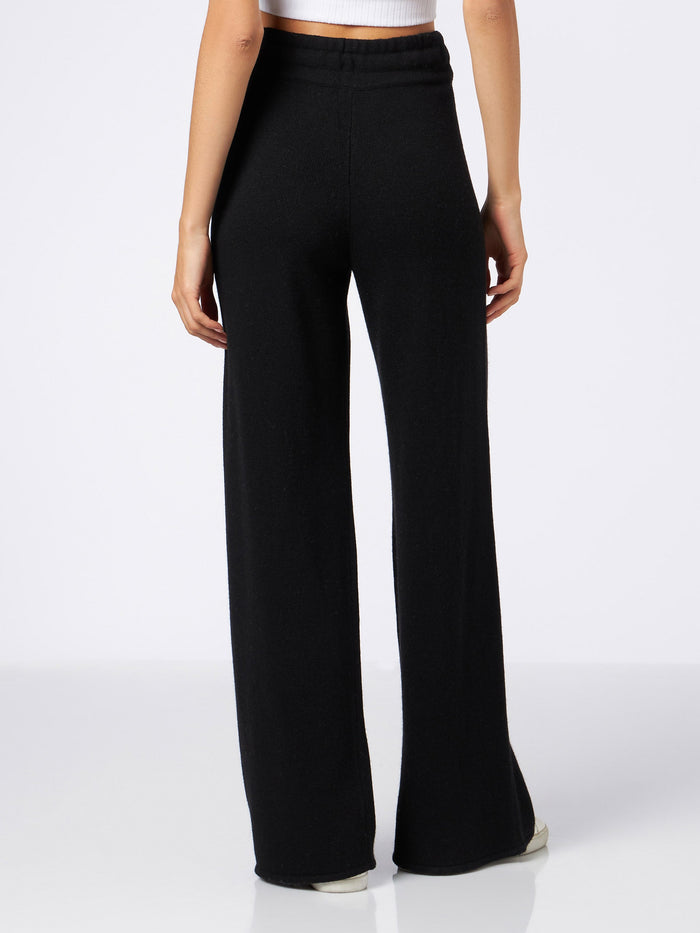 Knitted Black Palazzo Pants Savine