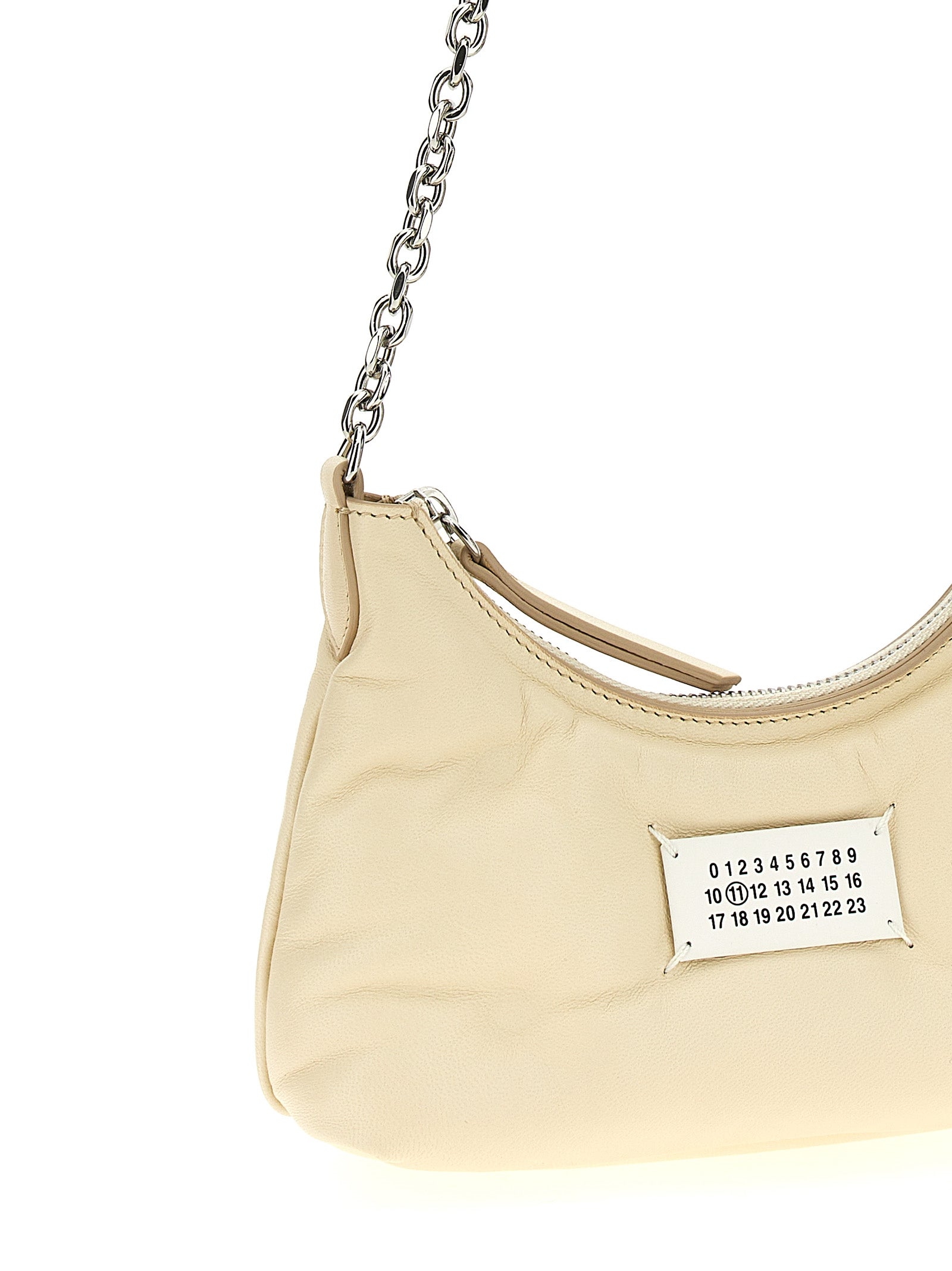 Glam Slam hobo micro shoulder bag White Lamb Leather (ovis Aries)