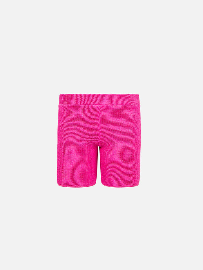 Girl Pink Crinkle Shorts Kira W Jr Pant