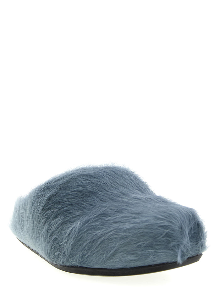 Fussbett sabots Light Blue Calfskin Leather (bos Taurus) Flat Shoes