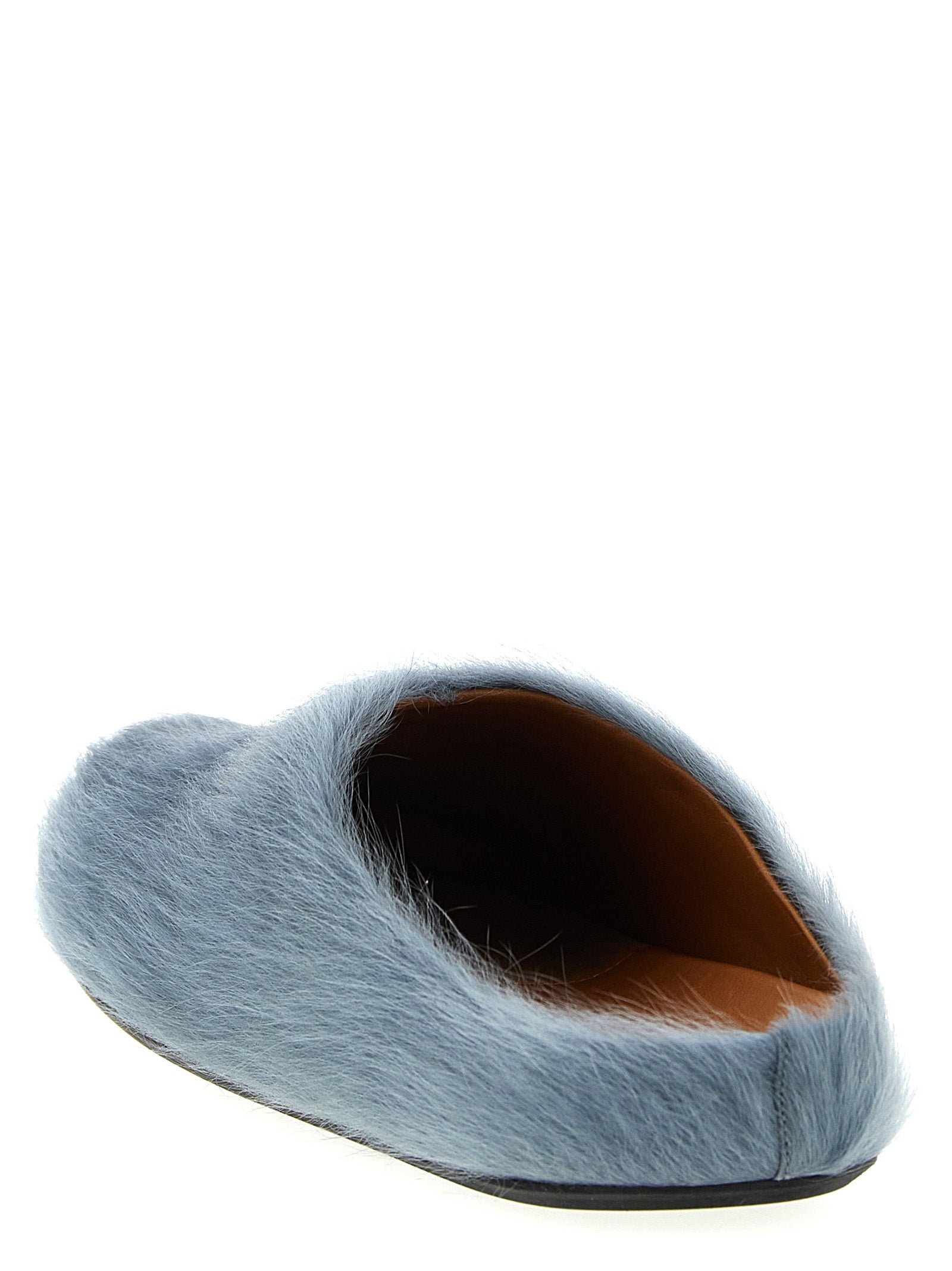 Fussbett sabots Light Blue Calfskin Leather (bos Taurus) Flat Shoes