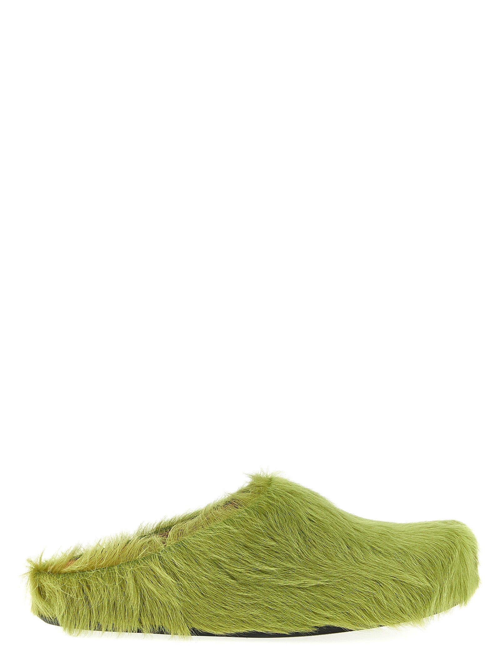 Fussbett sabots Green Calfskin Leather (bos Taurus) Flat Shoes