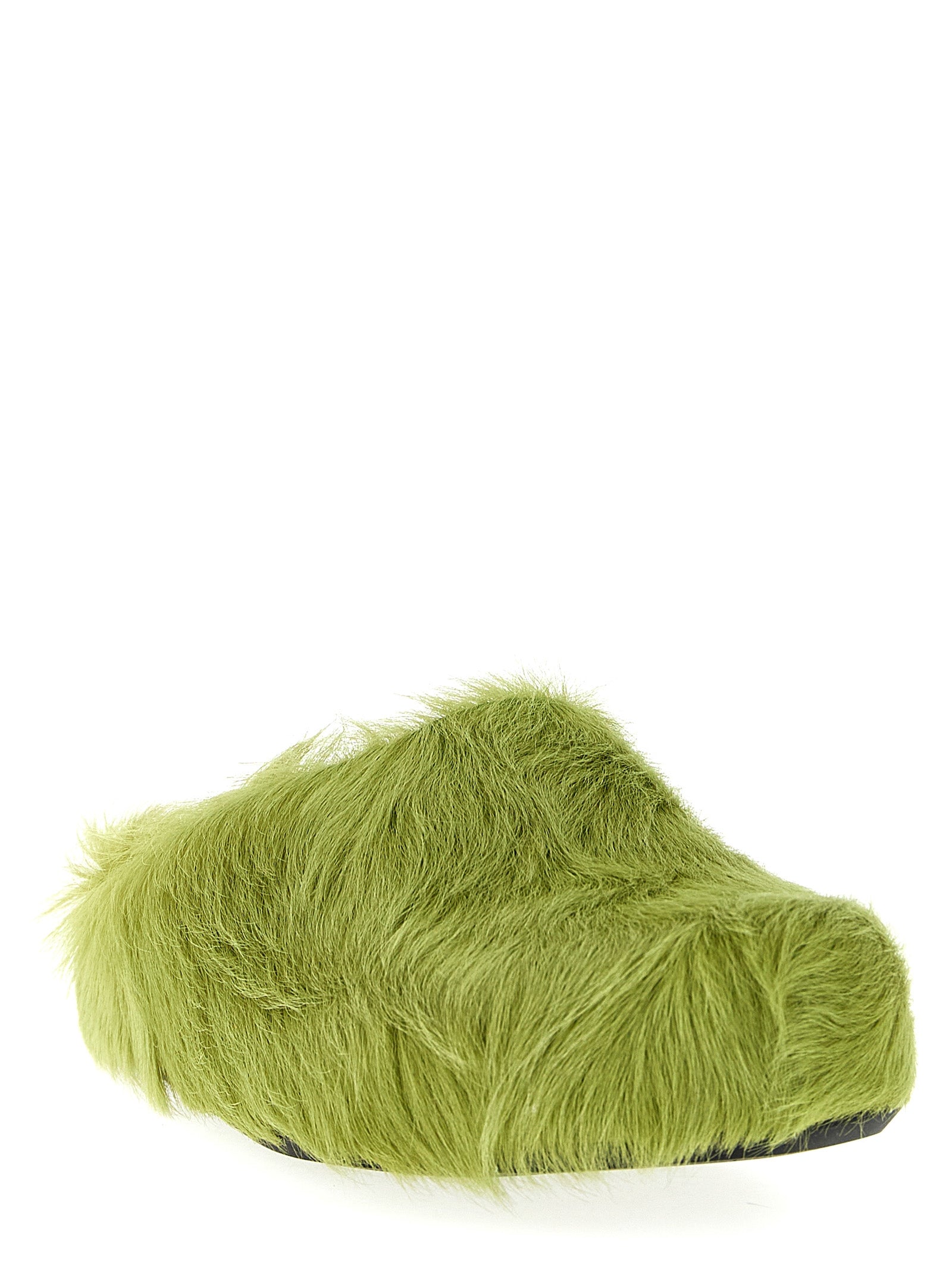 Fussbett sabots Green Calfskin Leather (bos Taurus) Flat Shoes