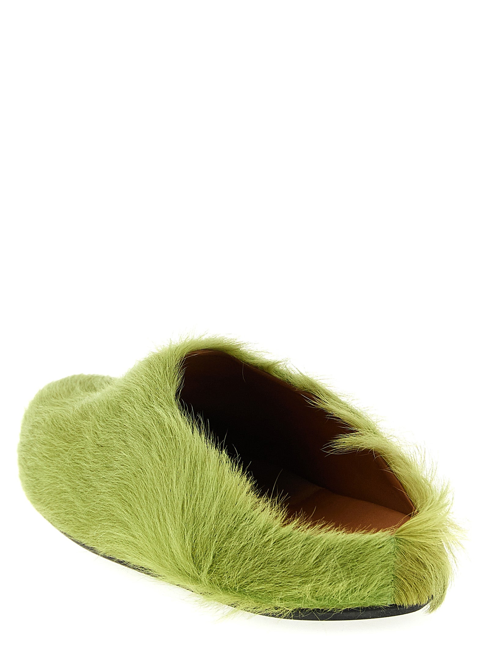 Fussbett sabots Green Calfskin Leather (bos Taurus) Flat Shoes