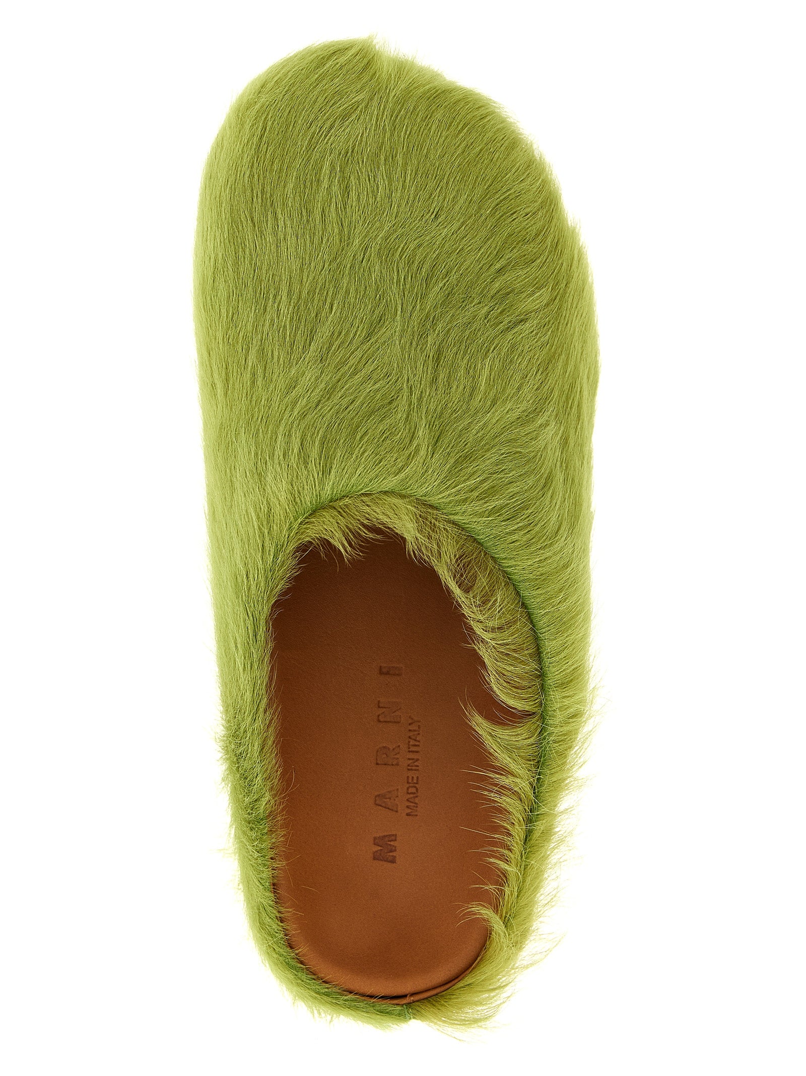 Fussbett sabots Green Calfskin Leather (bos Taurus) Flat Shoes