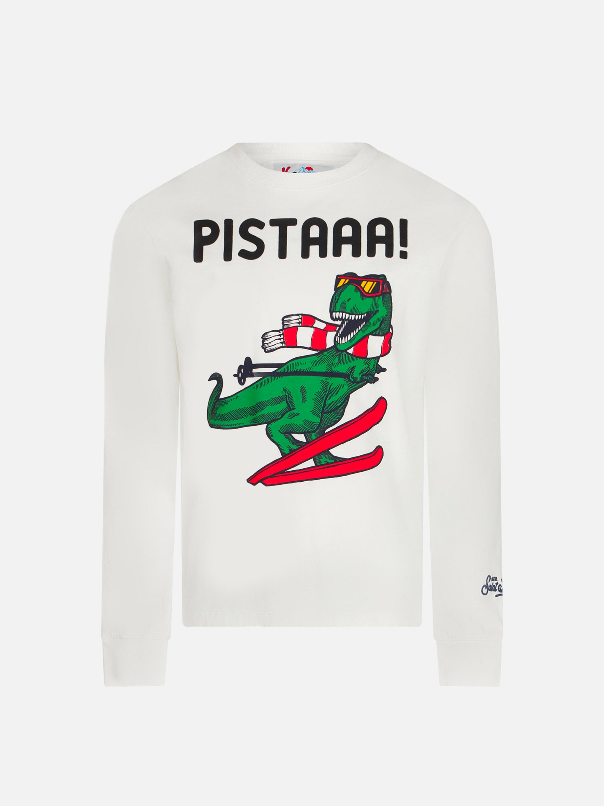 Boy White T-Shirt With Dinosaur Print