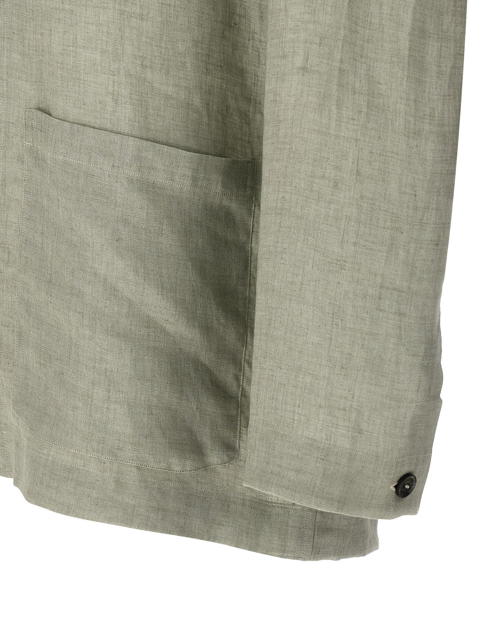 Blazer shirt Green Linen Shirt, Blouse