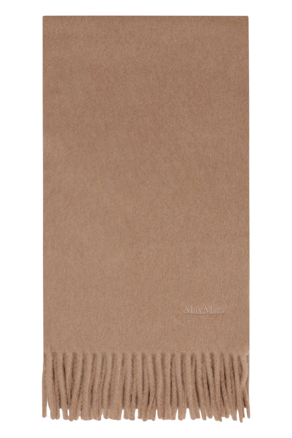 Wool Scarf With Fringes Camel