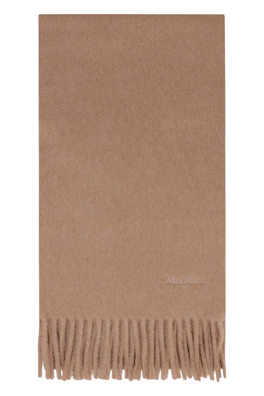 Wool Scarf With Fringes Camel
