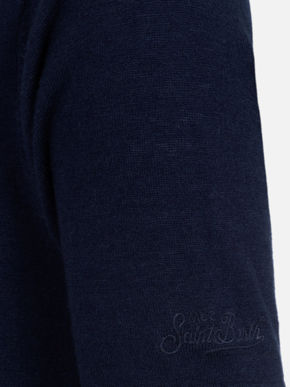 Navy Blue T-Shirt Scott Merino Wool And Cashmere