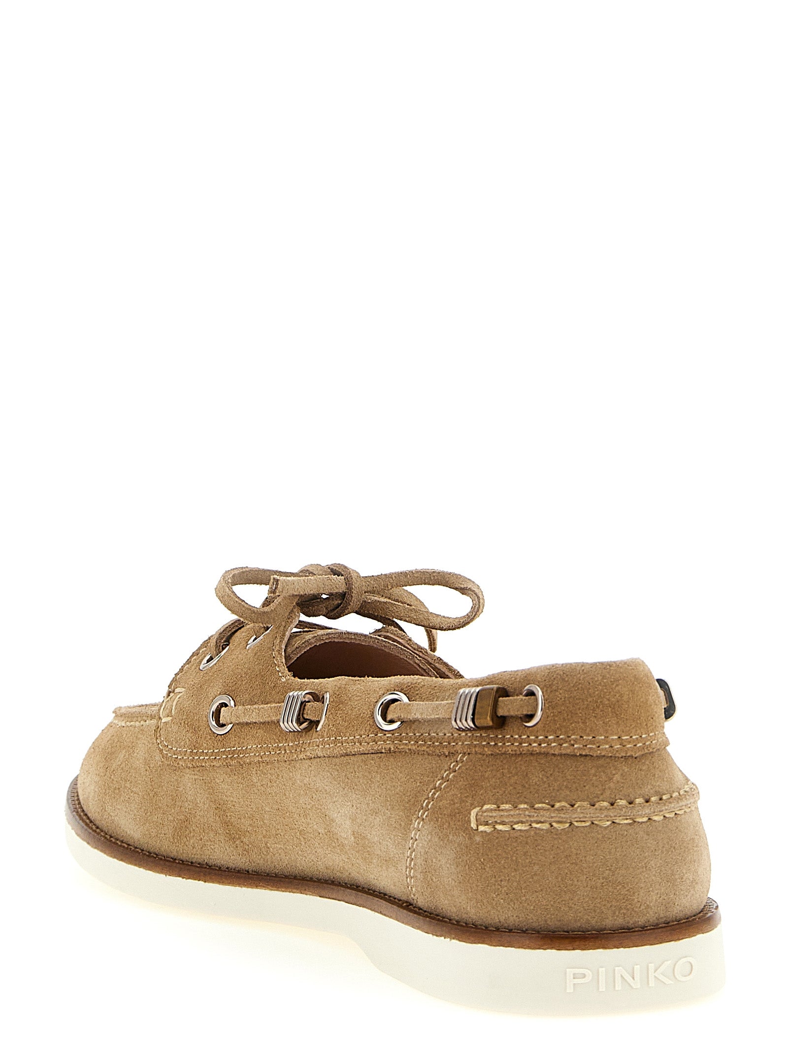 Grace 01 boat shoe Beige Calfskin Leather (bos Taurus) Loafers