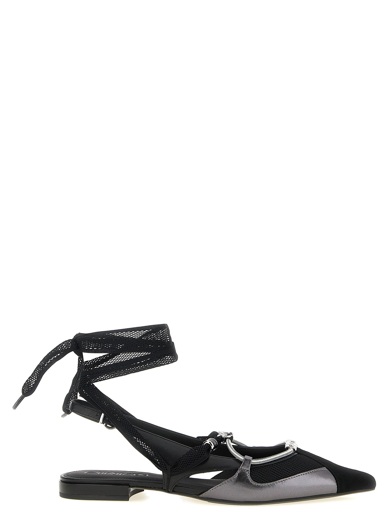 Gianira 30 slingback Black Leather Flat Shoes