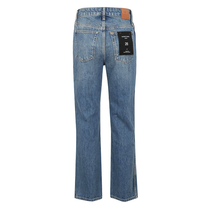 Vin High Rise Cropped Straight Jeans Blu