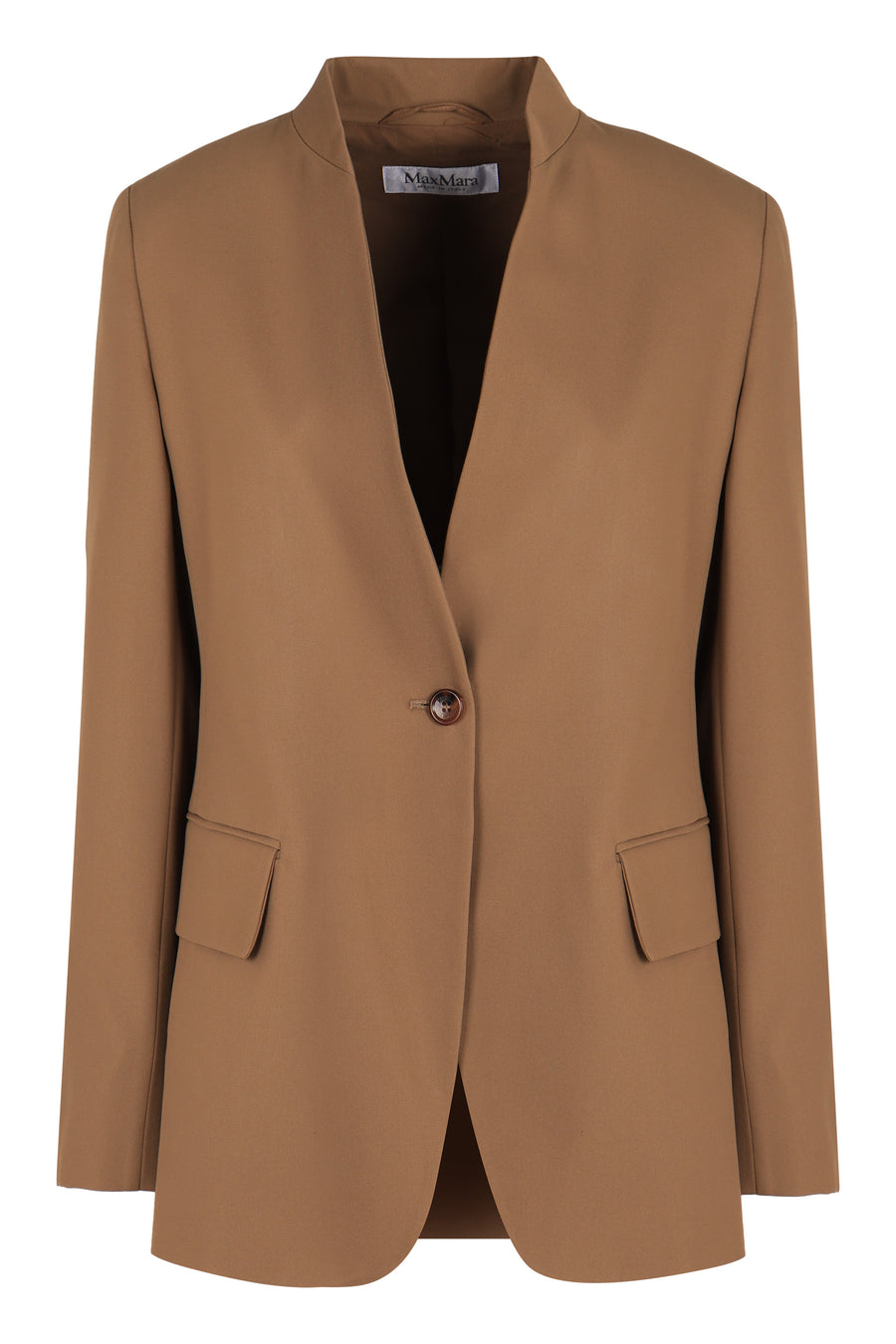 Single-Breasted Jacket Segnale Hazelnut Cotton Blazers