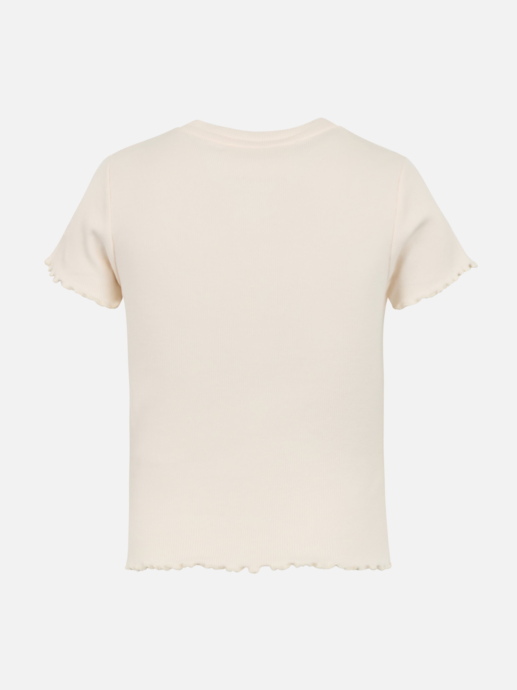 Girl Ribbed T-Shirt Serena Jr With Baby Star Embroidery White