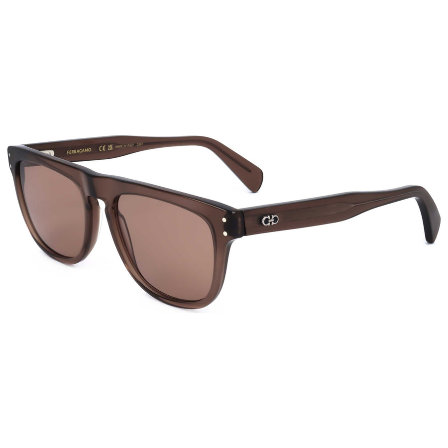 Preloved - Ferragamo Mens 55 Mm Transparent Brown Sunglasses Sf1111s-232-55 One Color