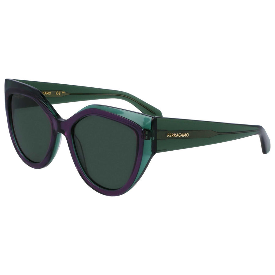 Preloved - Ferragamo Womens 53 Mm Transparent Green Violet Sunglasses Sf2004s-318-53 One Color