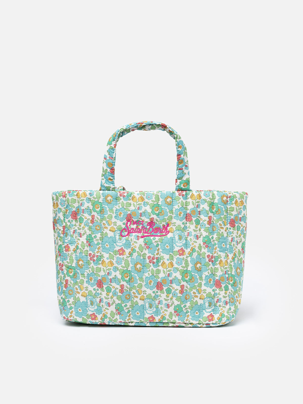 Betsy Quilted Soft Tote Mid Bag | Made With Liberty Fabric Green