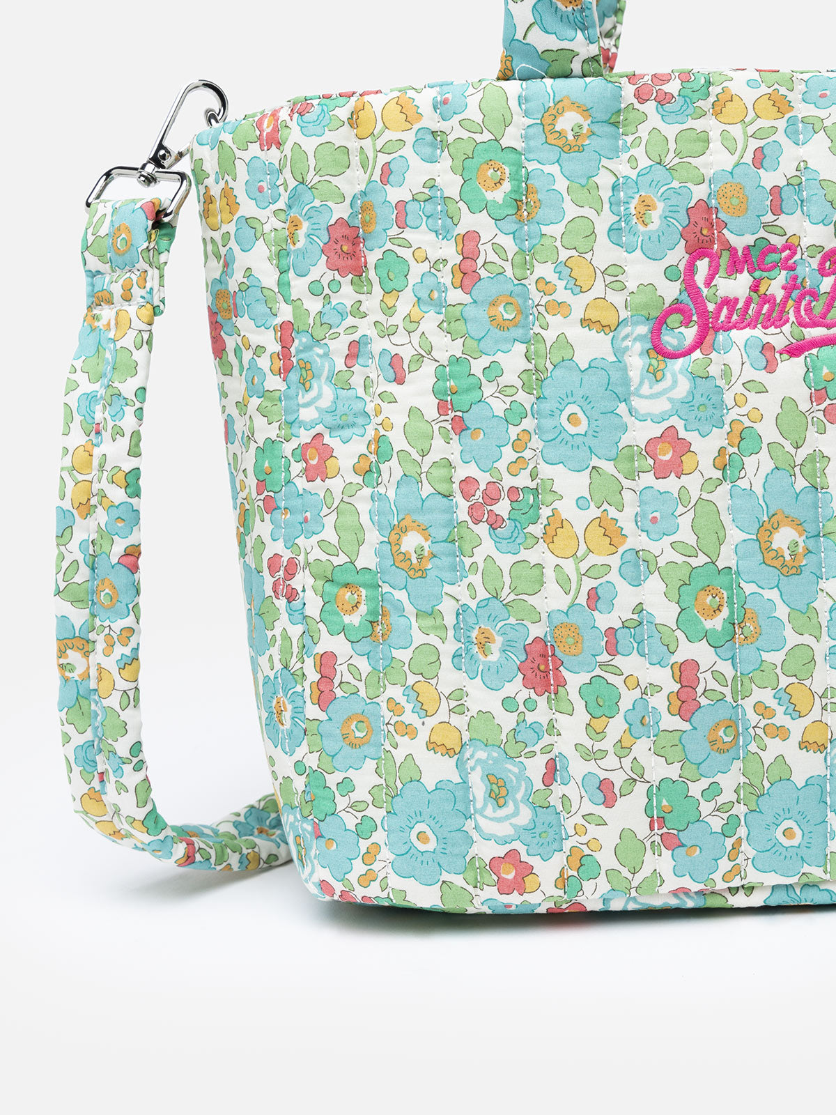 Betsy Quilted Soft Tote Mid Bag | Made With Liberty Fabric Green