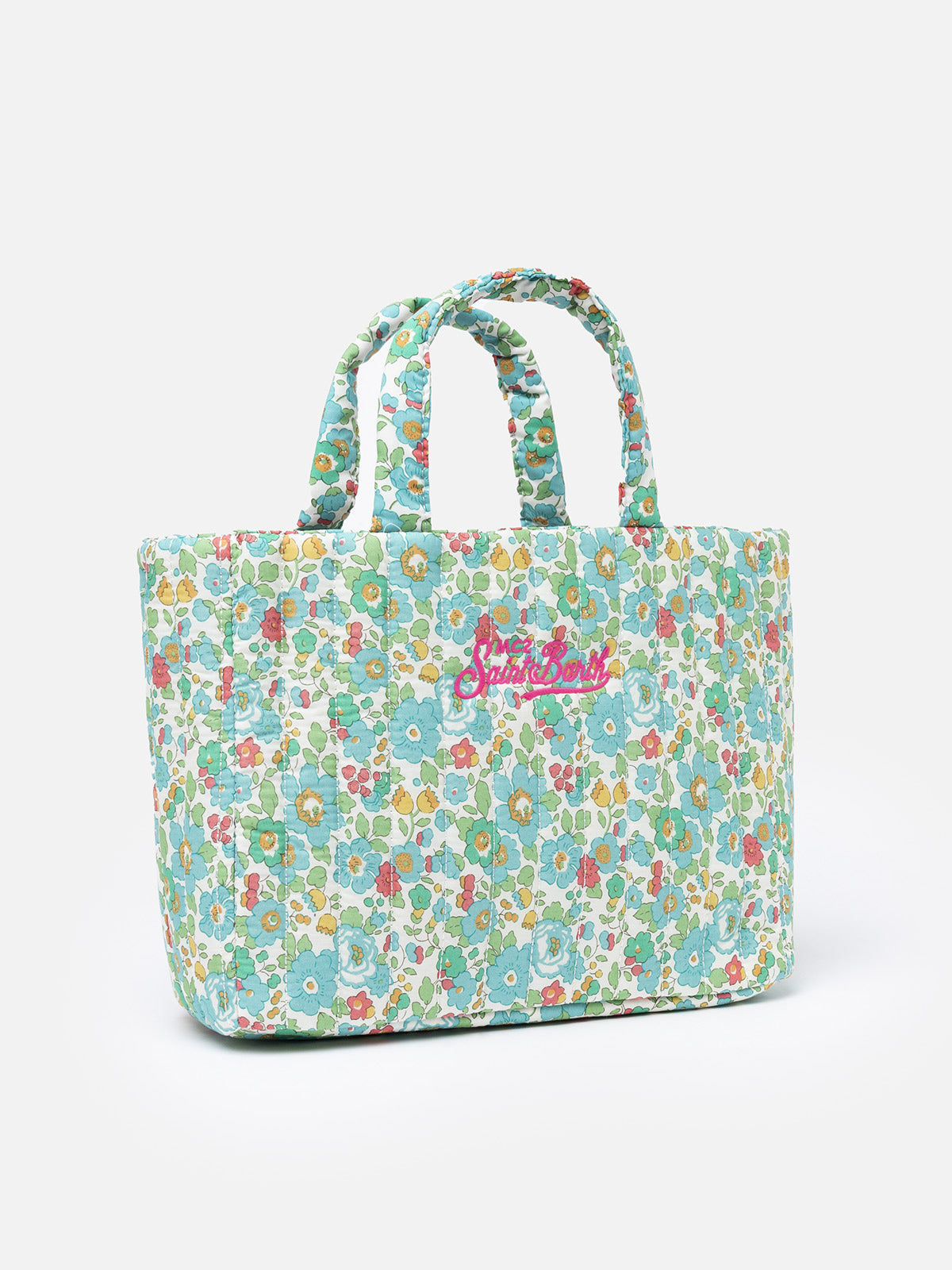 Betsy Quilted Soft Tote Mid Bag | Made With Liberty Fabric Green