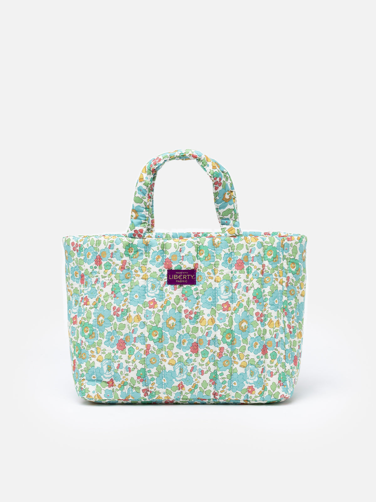 Betsy Quilted Soft Tote Mid Bag | Made With Liberty Fabric Green