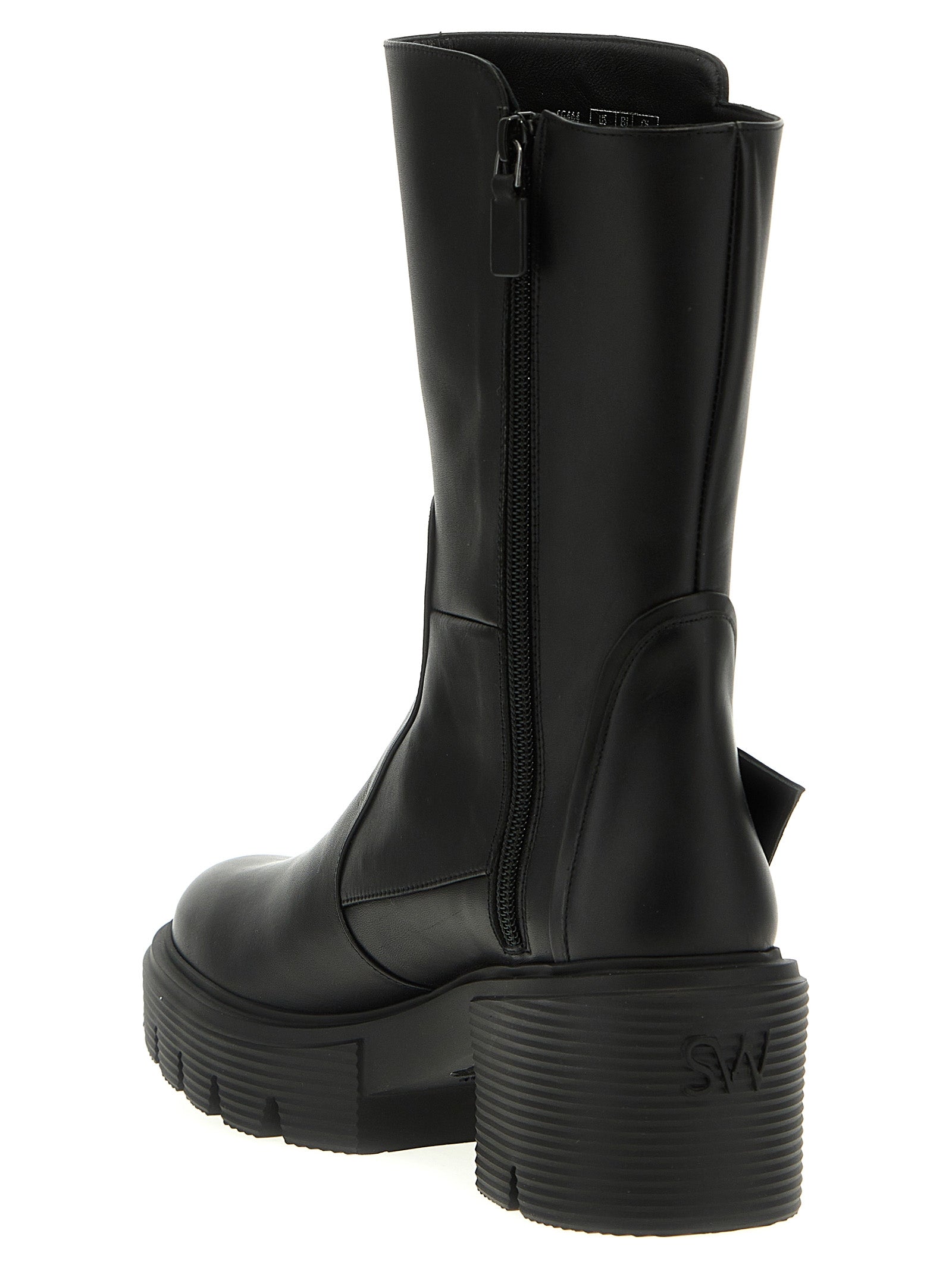 Soho boots Black Calfskin Leather Boots, Ankle