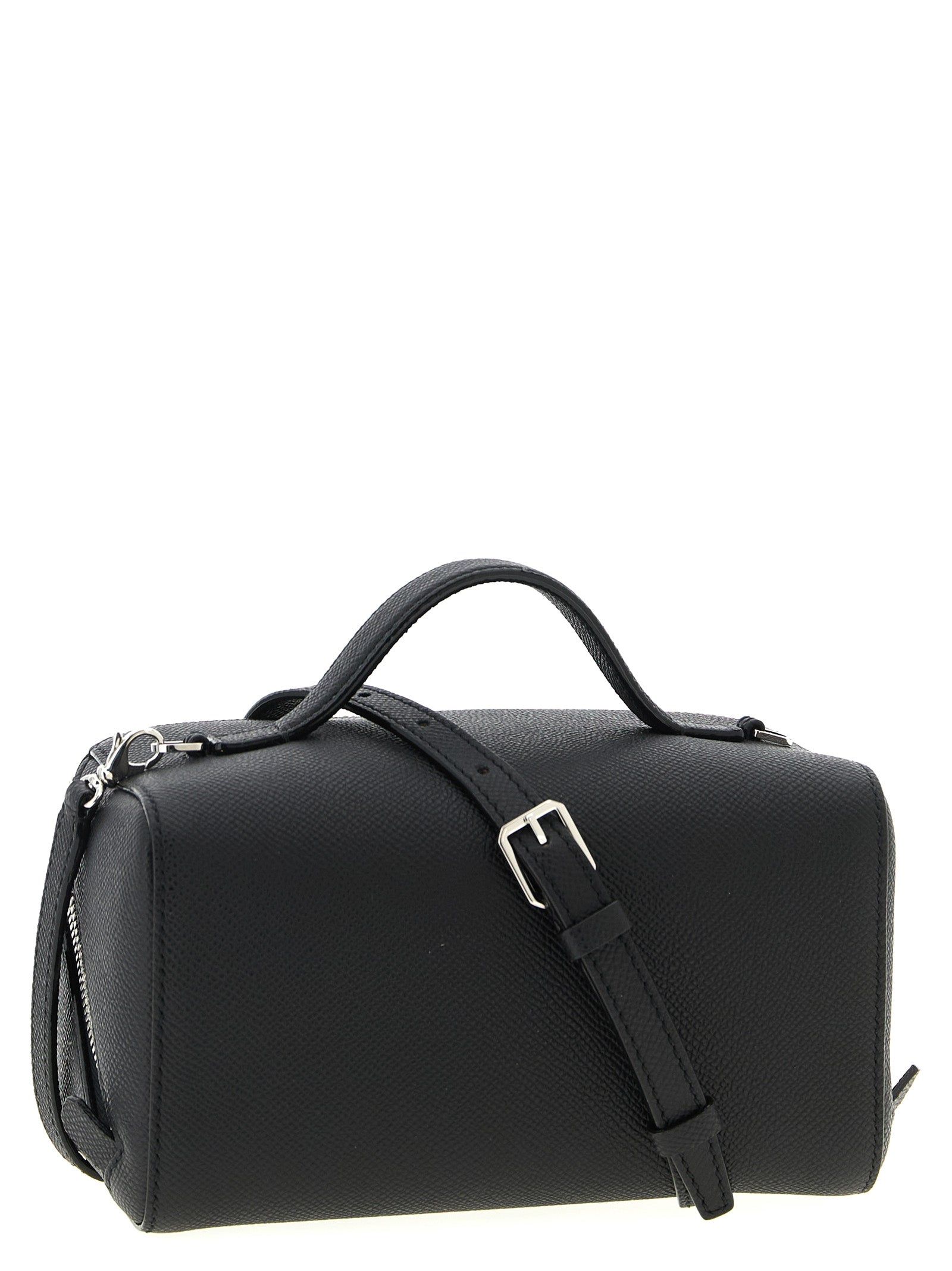 V-Line crossbody bag Black Calfskin Leather (bos Taurus)