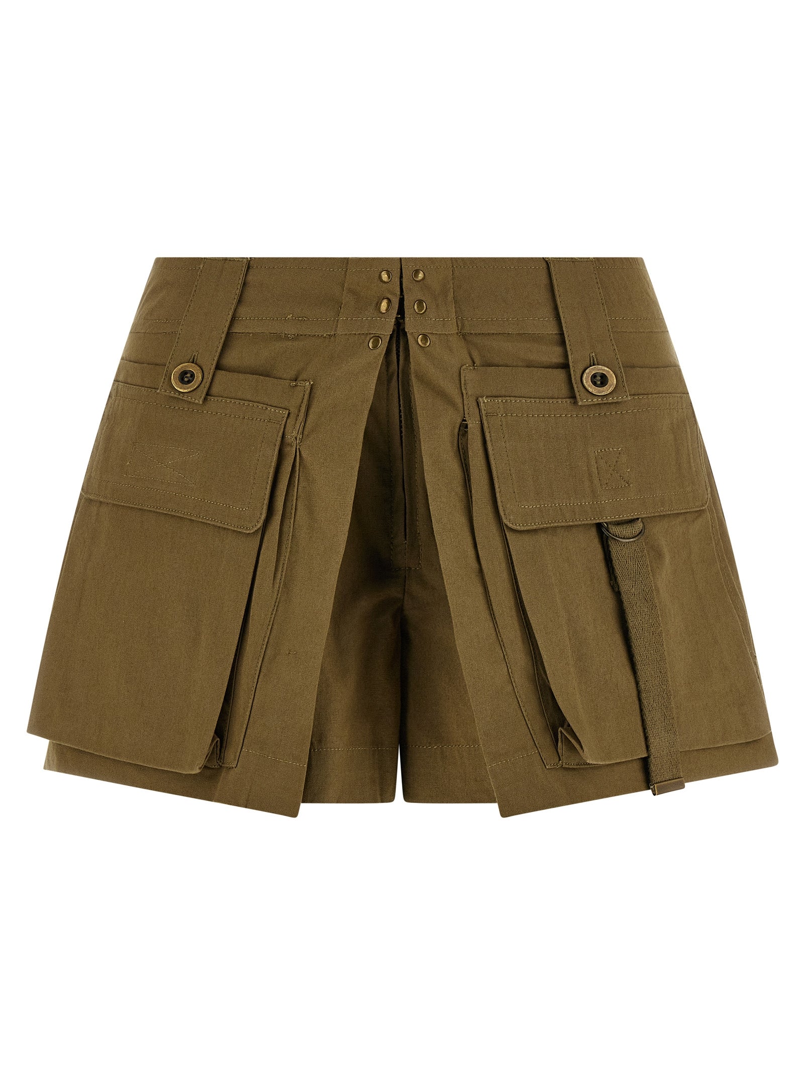 Barta Shorts Green Cotton Bermuda