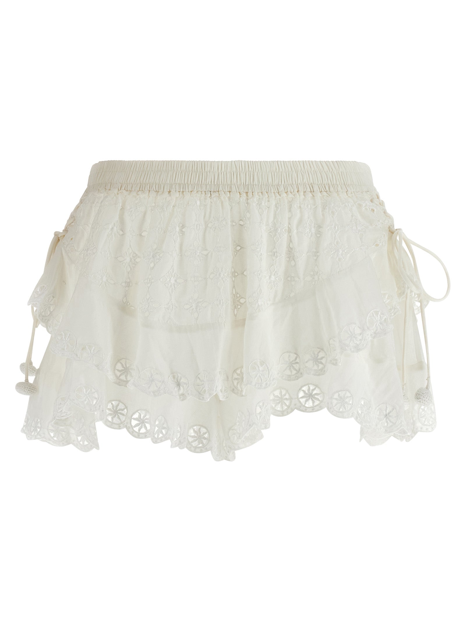 Neis Shorts White Cotton Bermuda